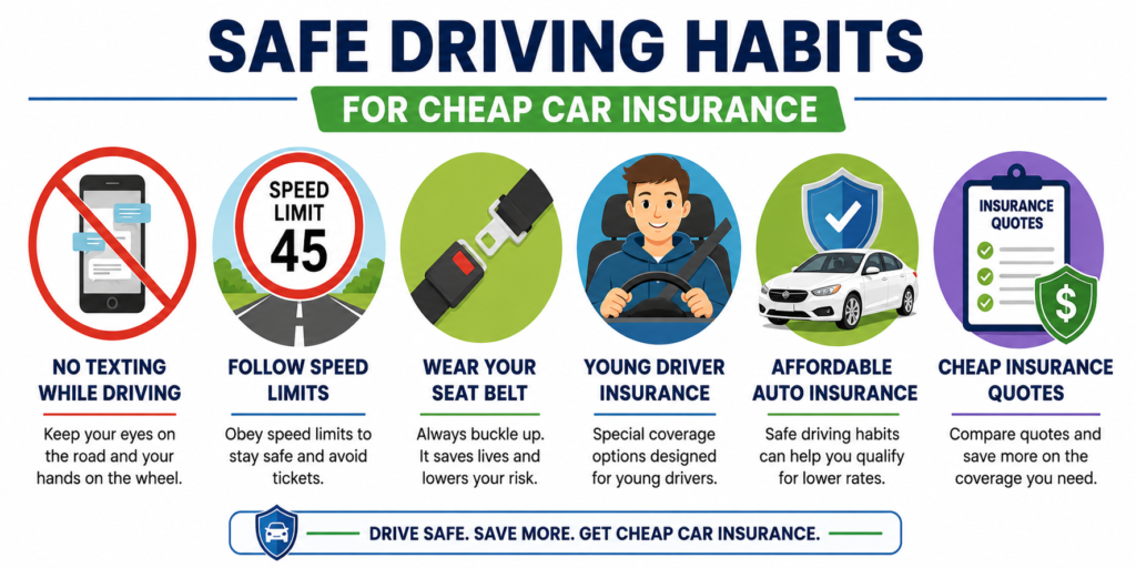 Cheap Car Insurance for Young Drivers: Save Big 4 Safe Driving Habits That Lower Young Driver Insurance Over Time